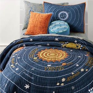 Space Solar Systems bedding.  Full size. With sham and pillows